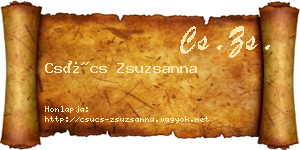 Csúcs Zsuzsanna névjegykártya